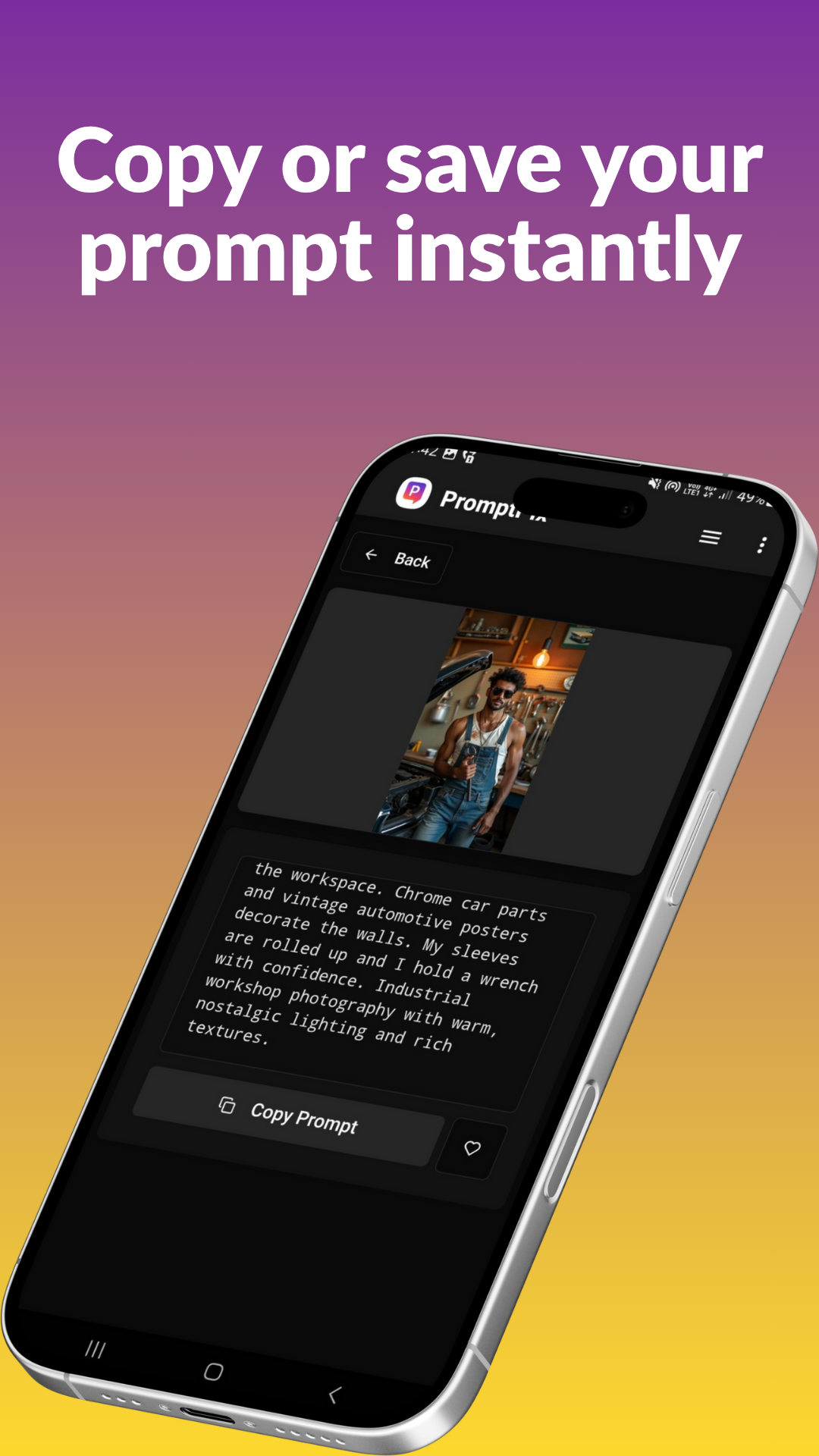 PromptPix screenshot for DP creation