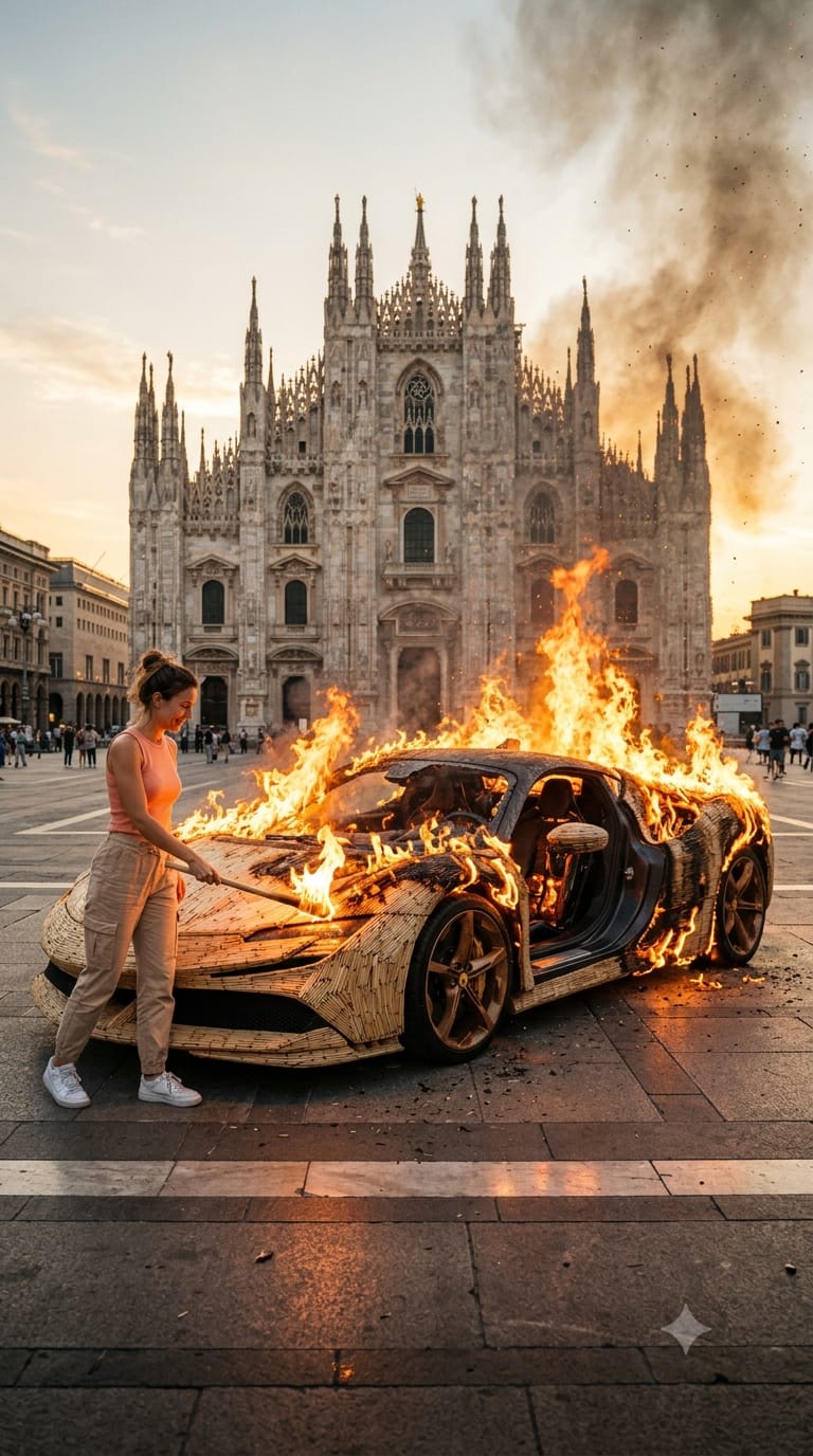 MATCHSTICK STRUCTURE BURN — Video Prompt
