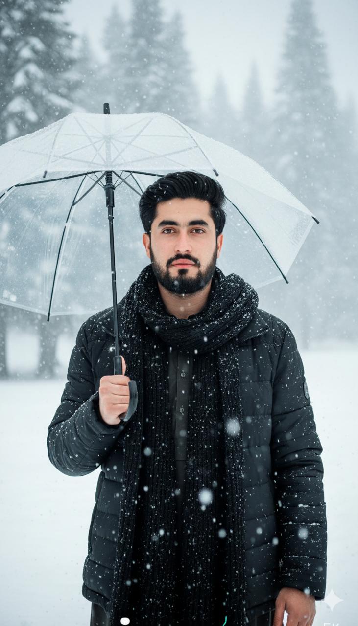 Handsome Standing Snowy — 10 Image Prompts